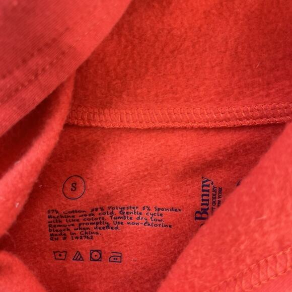 Psycho Bunny Comfy Lounge Hoodie SIZE S Red Soft Knit Pullover Relaxed Crop - Picture 4 of 8